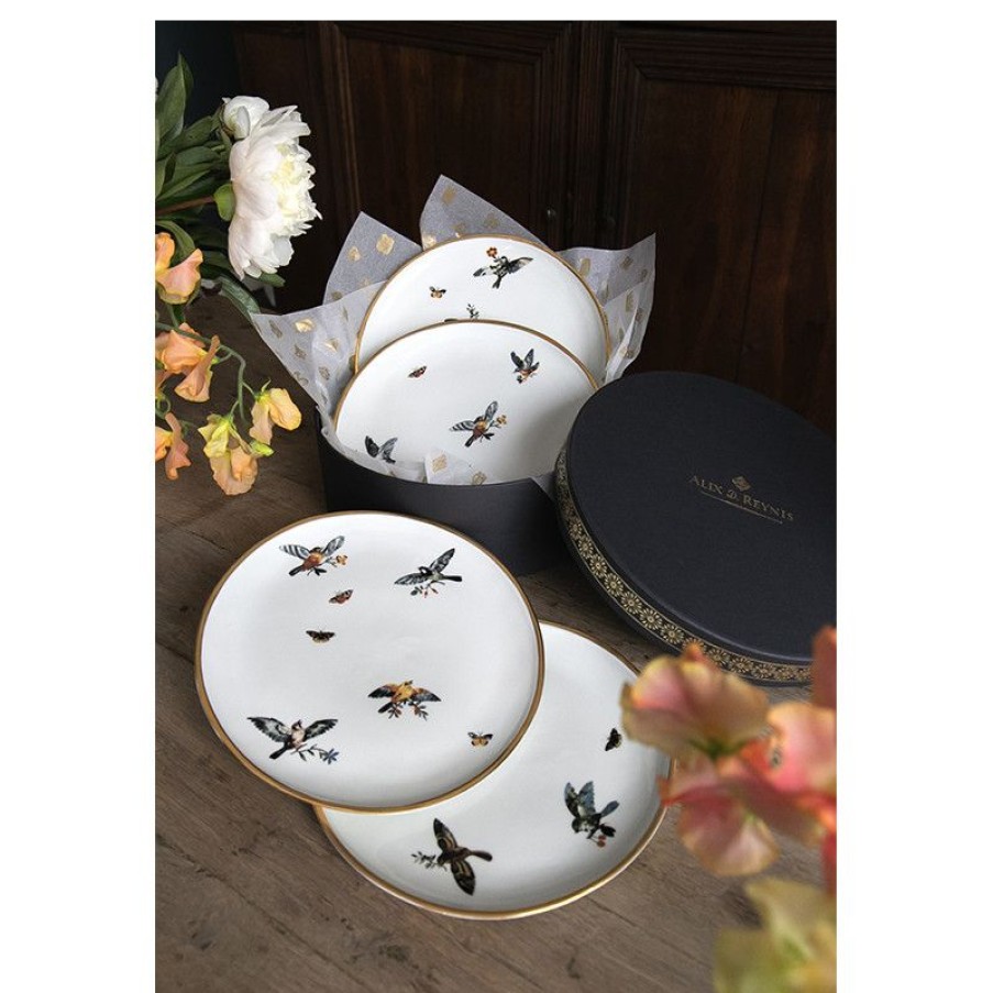 Arts De La Table Trudeau | Assortiment De 4 Assiettes A Diner Orsini En Porcelaine Blanche