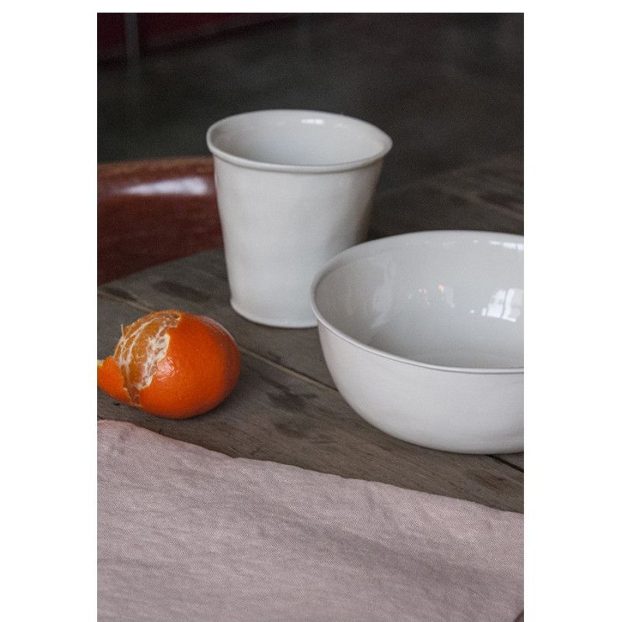 Arts De La Table Trudeau | Timbale A Latte Simple En Porcelaine Blanche