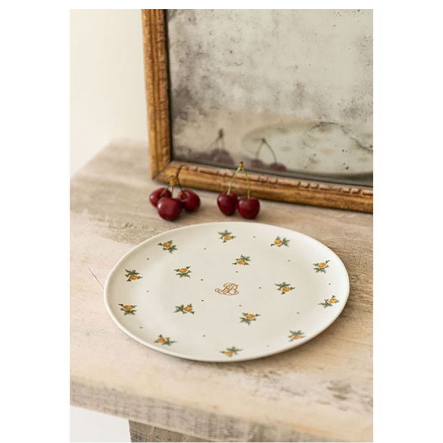 Arts De La Table Trudeau | Assiette Rosa En Porcelaine Blanche Ornee De Roses