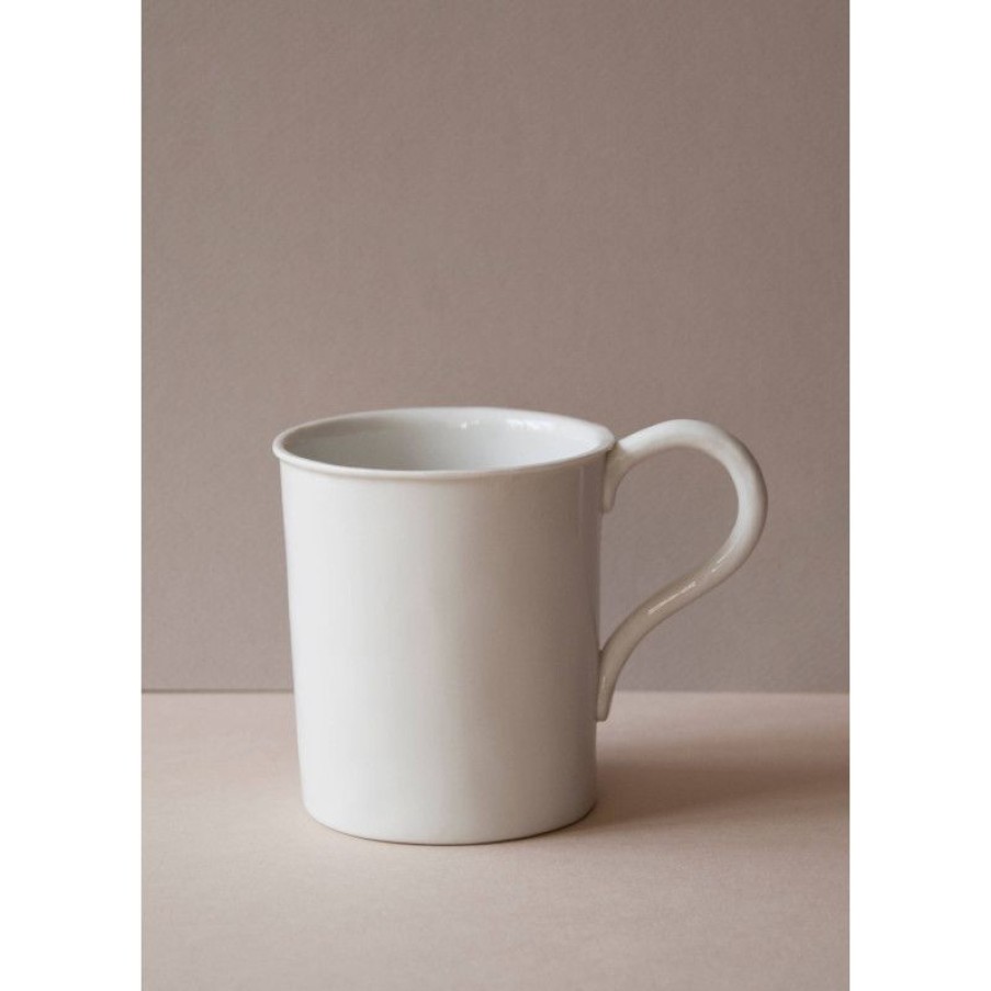 Arts De La Table Trudeau | Mug A The Droit Avec Anse Simpie En Porcelaine Blanche