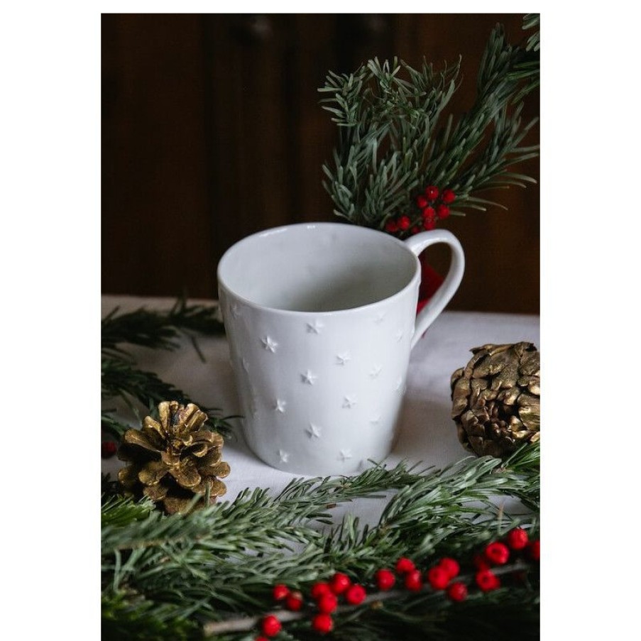 Arts De La Table Trudeau | Mug A Latte Ciel Etoile En Porcelaine Blanche