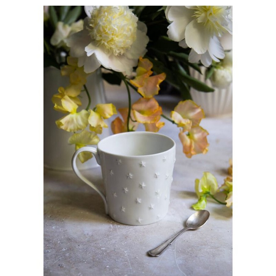 Arts De La Table Trudeau | Mug A Latte Ciel Etoile En Porcelaine Blanche