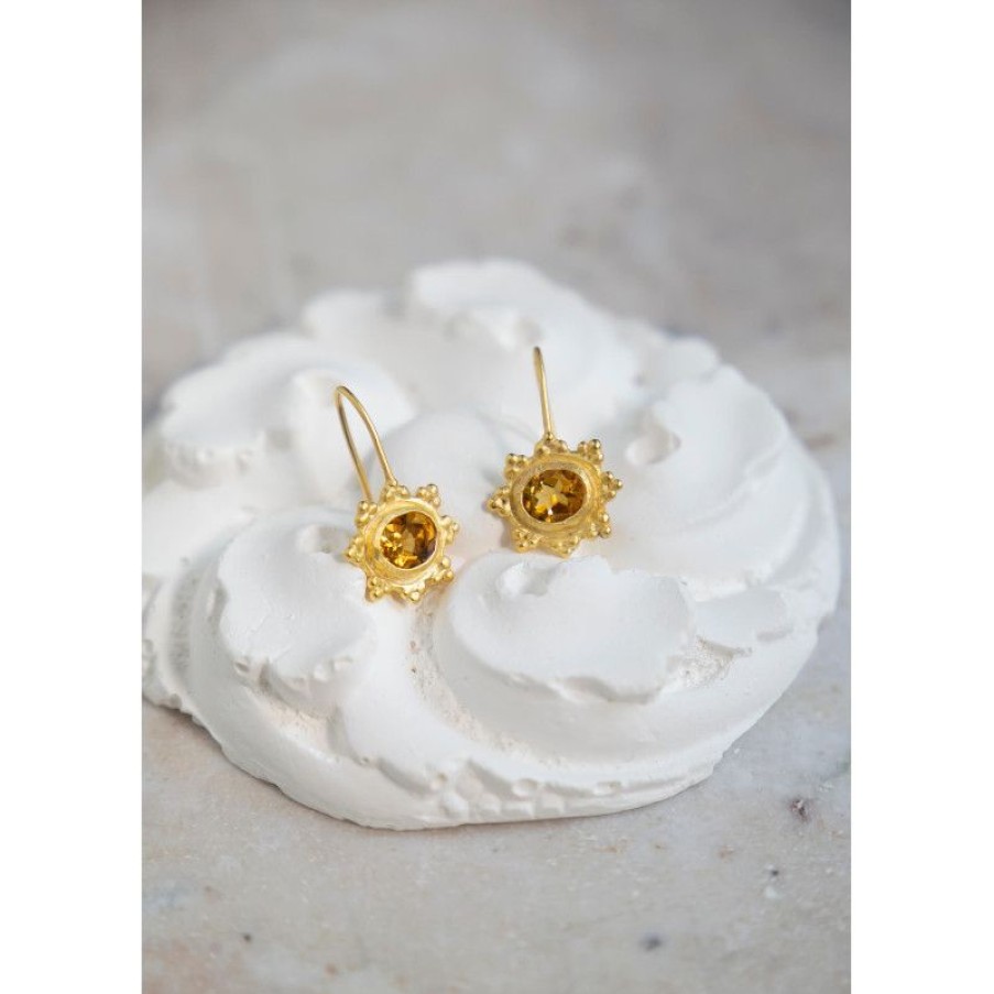 Bijoux Trudeau | Boucles D'Oreilles En Vermeil Et Citrine Helios