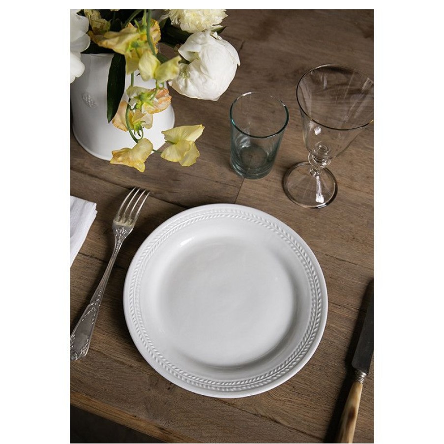 Arts De La Table Trudeau | Assiette A Dessert Empire En Porcelaine Blanche