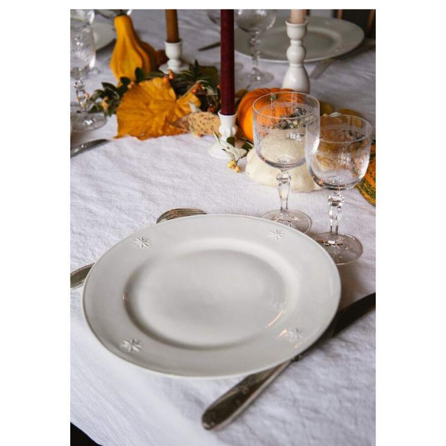 Arts De La Table Trudeau | Assiette A Diner Etoile En Porcelaine Blanche