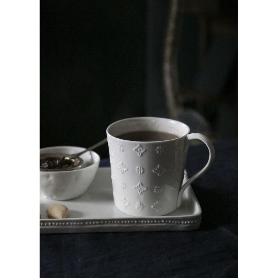 Arts De La Table Trudeau | Mug A Latte Hermione En Porcelaine Blanche