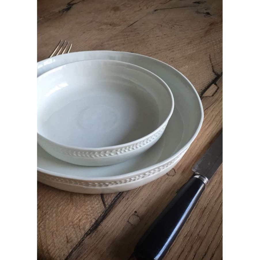 Arts De La Table Trudeau | Assiette Creuse Grande Calotte Empire En Porcelaine Blanche