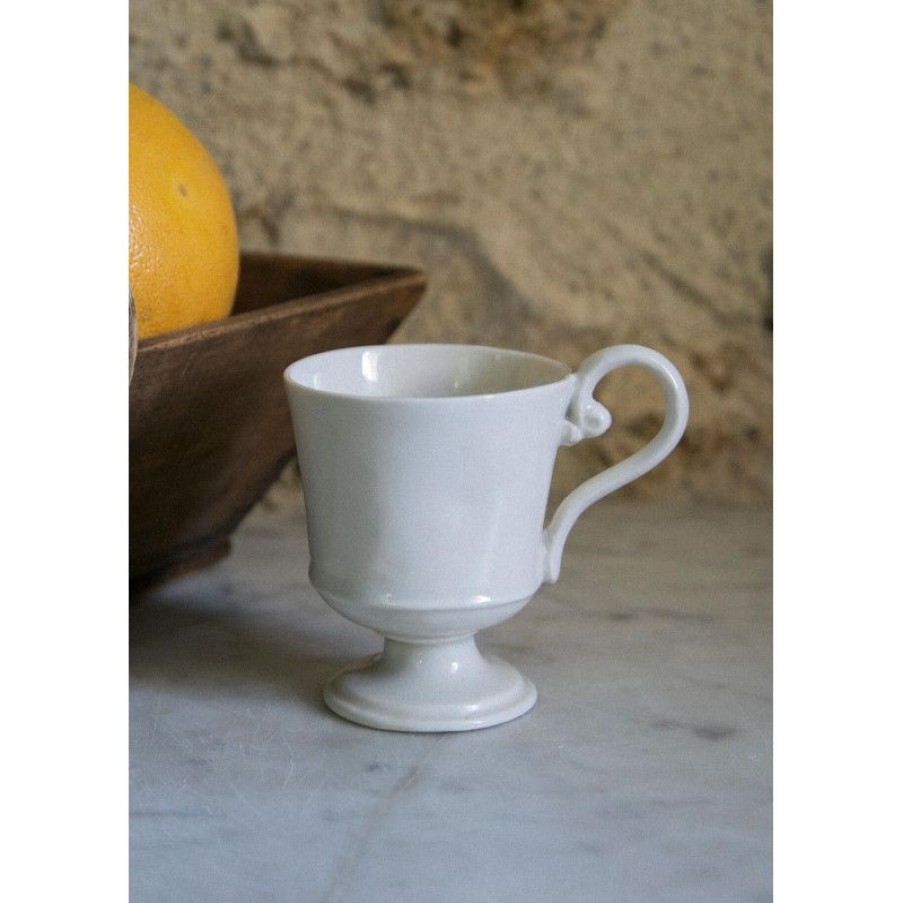 Arts De La Table Trudeau | Tasse A Cafe Avec Anse Mazagran Simple En Porcelaine Blanche